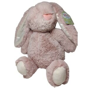 New Spark Create Imagine Bunny Plush Rabbit Pink Stuffed Animal Rattle Tag 14 In